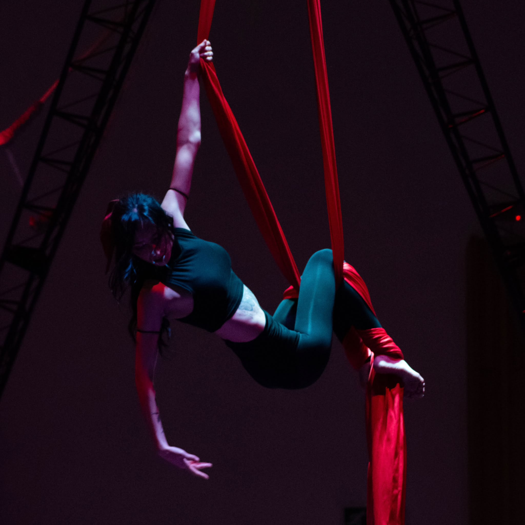 Ariana N. on aerial silks
