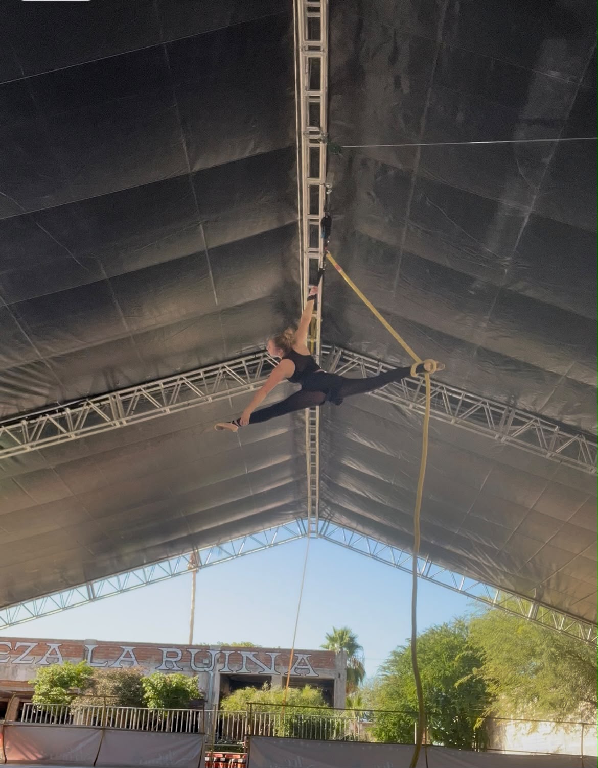 Savannah W. on aerial rope